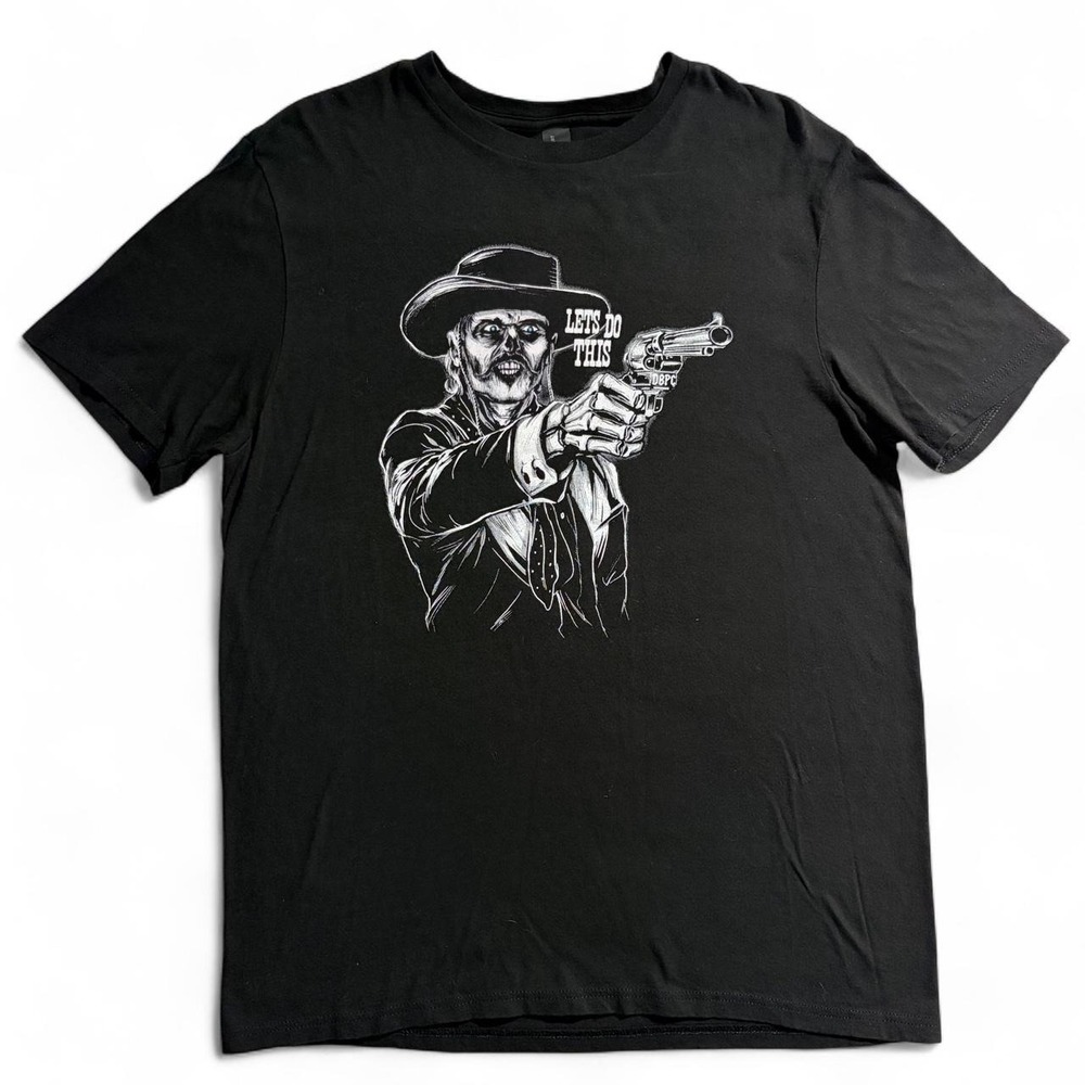 District Mens Lets Do This Skeleton Outlaw Graphic T-Shirt Black Large